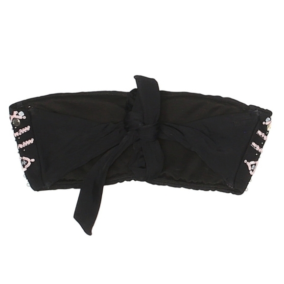 Victoria's Secret Black Sequin Bandeau Swim Top S - Picture 2 of 3